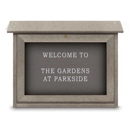 United Visual Products Outdoor Enclosed Combo Board, 48"x36", Bronze Frame/Wht Porc & Amethyst UVCB4836ODBZ-WHTPORC-AMETHY